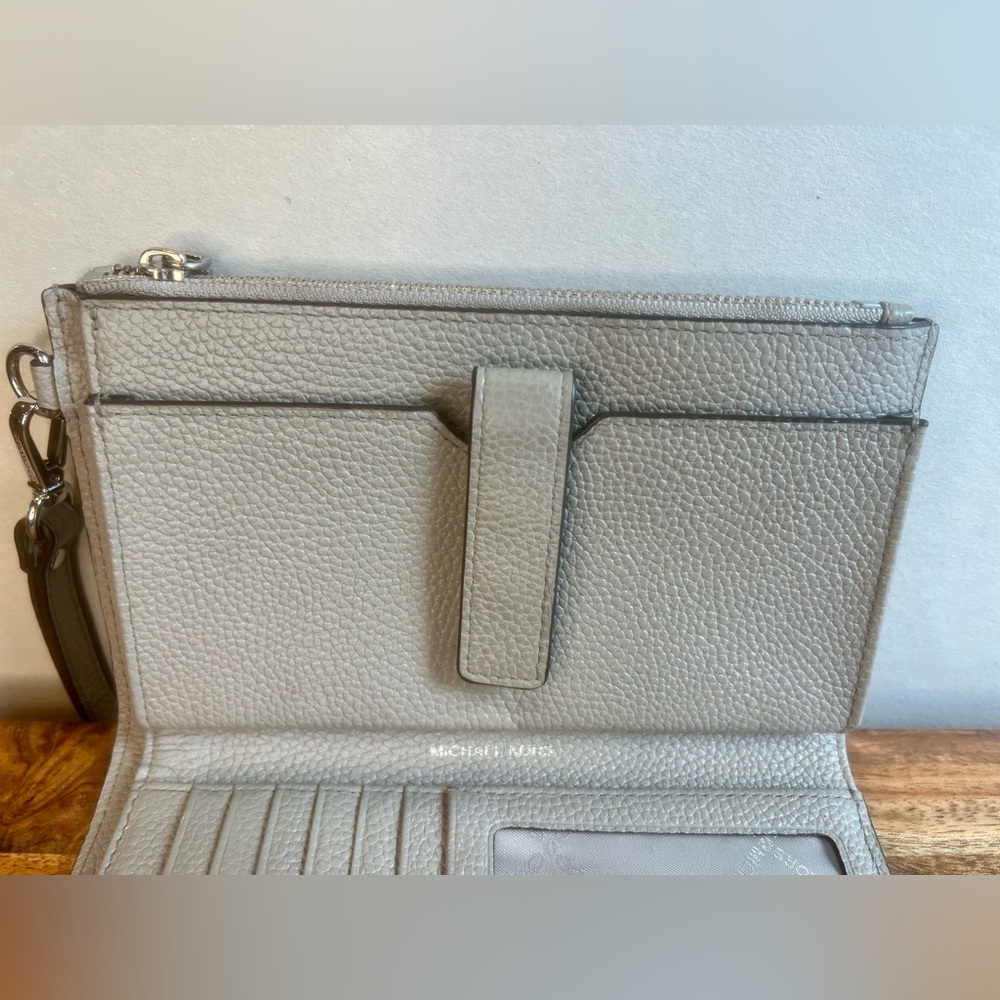 Michael Kors Adele Double-Zip Silver-Tone Wristlet - Picture 8 of 14